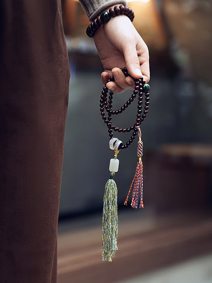 Prosperity Red Sandalwood Buddha Mala Beads Bracelet
