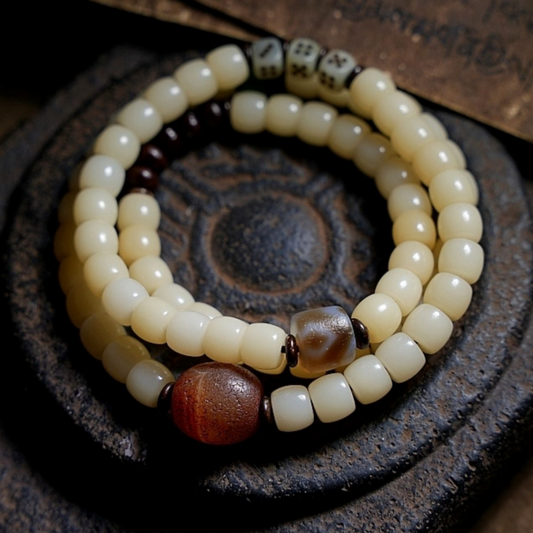 Love Energy Bodhi Seed Mala Beads Bracelet with Agate