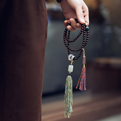 Prosperity Red Sandalwood Buddha Mala Beads Bracelet