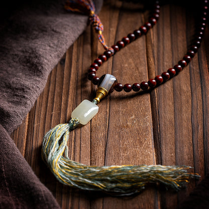 Prosperity Red Sandalwood Buddha Mala Beads Bracelet