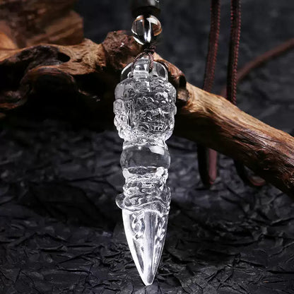 Protection & Power White Quartz Vajra Pendant