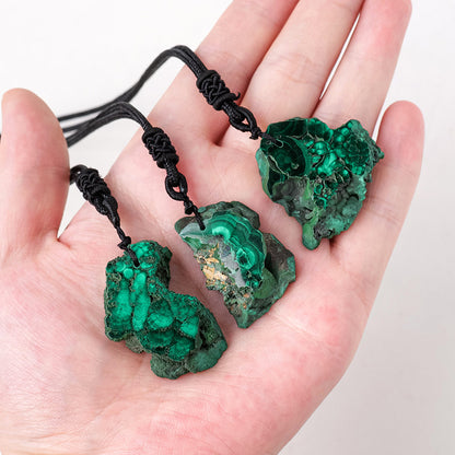 Tibetan Style Malachite Crystal Pendant Necklace