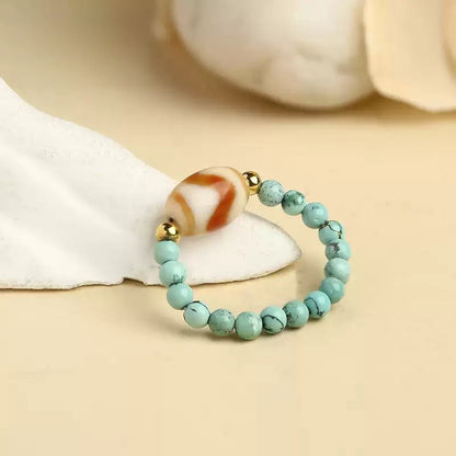 Uplifting Spring Turquoise Dzi Beads Bracelet