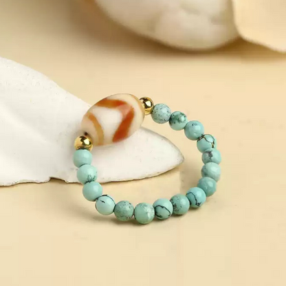 Uplifting Spring Turquoise Dzi Beads Bracelet