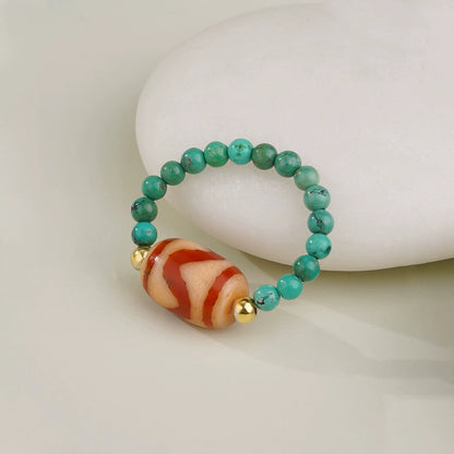 Uplifting Spring Turquoise Dzi Beads Bracelet